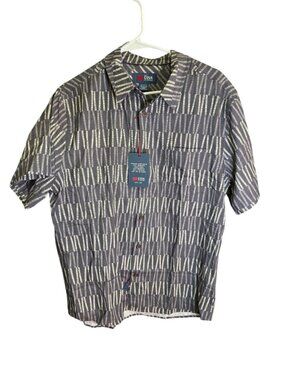 Cova By Jantzen Mens Short Sleeve Button-Up Shirt Gray Abstract Print M NWT
